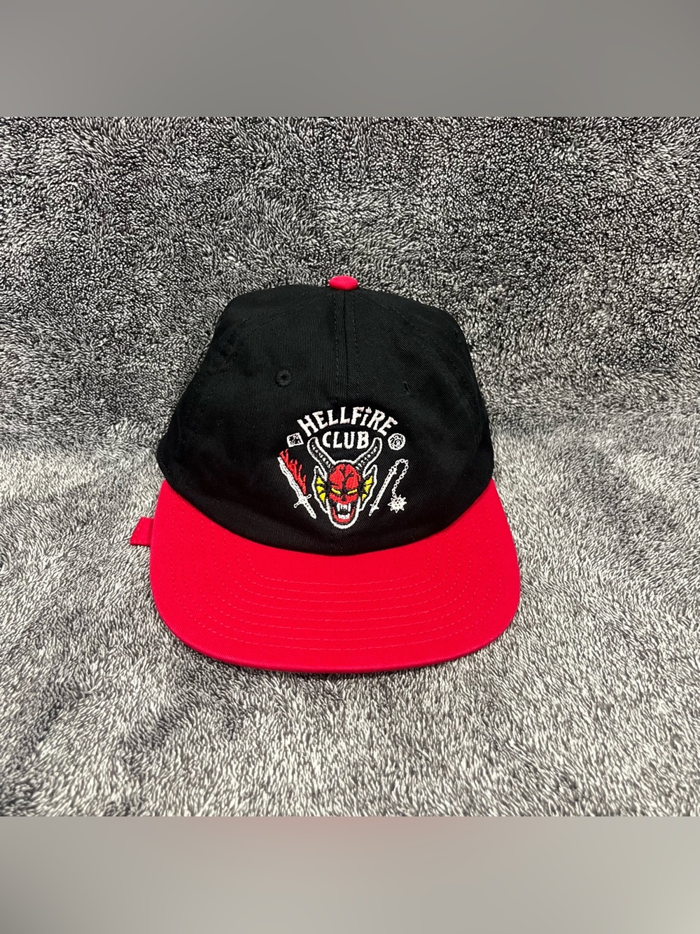 Stranger Things Men's Hellfire Club Black Unstructured Baseball Cap